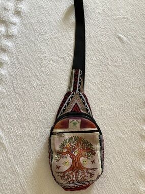 Himalayan brand bohemian cotton and hemp crossbody sling bag
